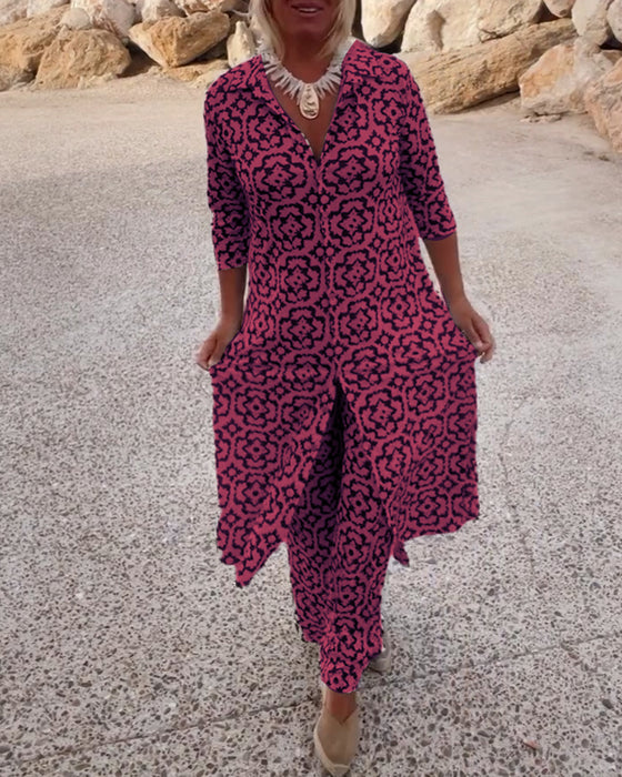 Naomi | Mujer Conjunto de Túnica y Pantalón Monocromático