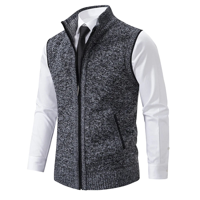 Bremer | Hombre Chaleco Polar Sin Mangas con Cremallera y Bolsillos