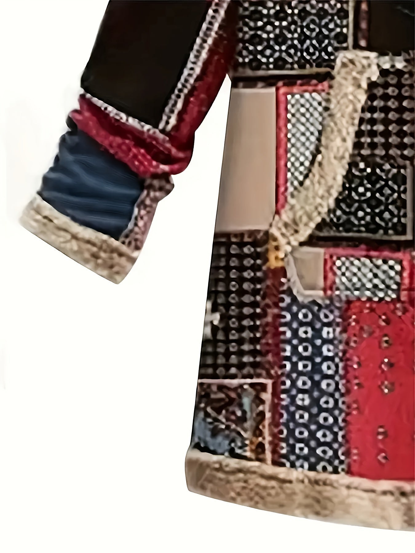 Fiona | Mujer Chaqueta Patchwork con Capucha y Bolsillos