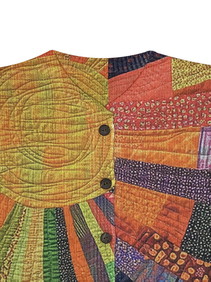 Zoe | Mujer Chaleco de Punto Patchwork con Botones