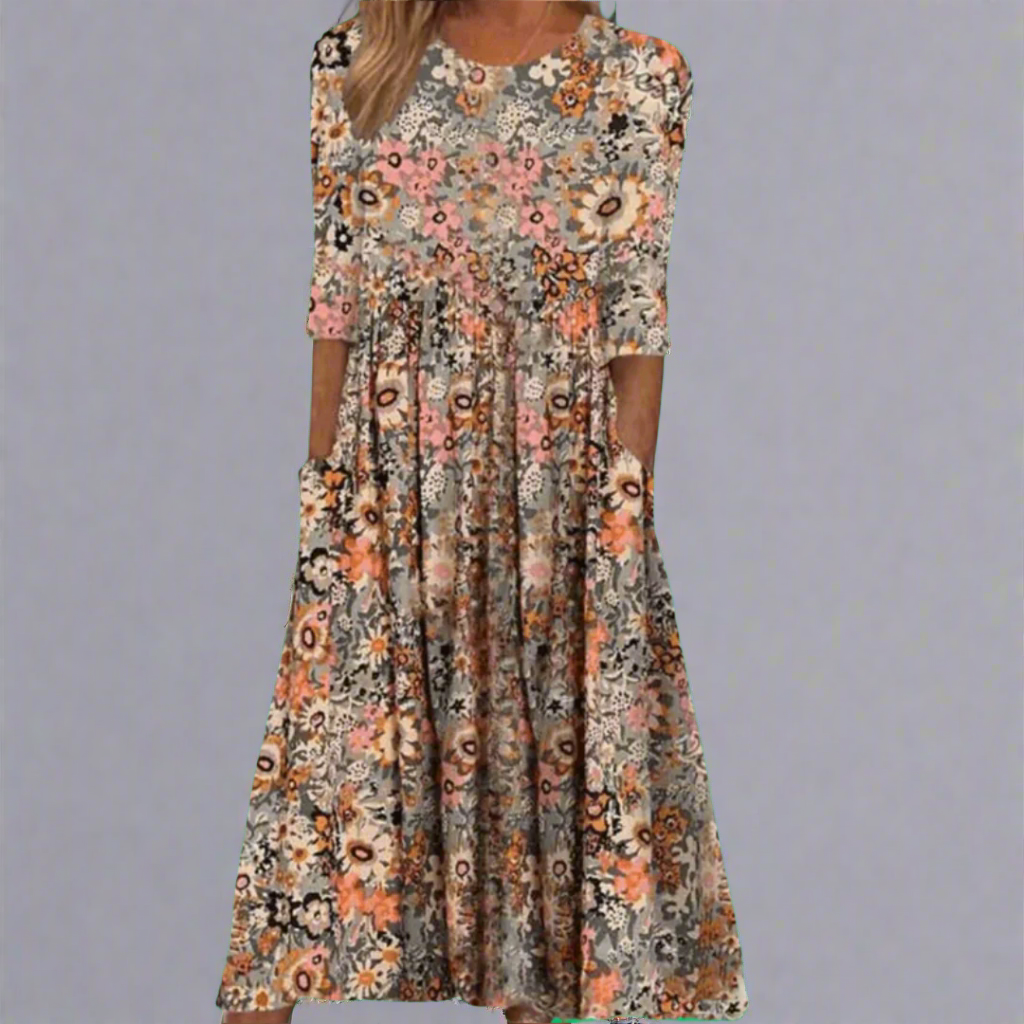 Ottilie | Mujer Vestido Floral Fluido Favorecedor