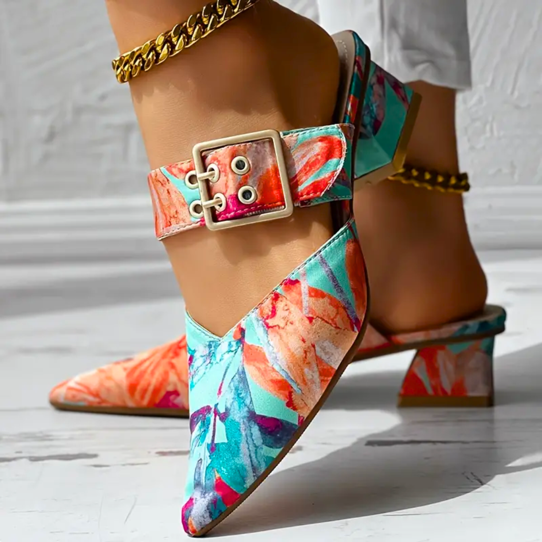 Anweni | Mujer Zapatos de Tacón Multicolores con Suela Acolchada