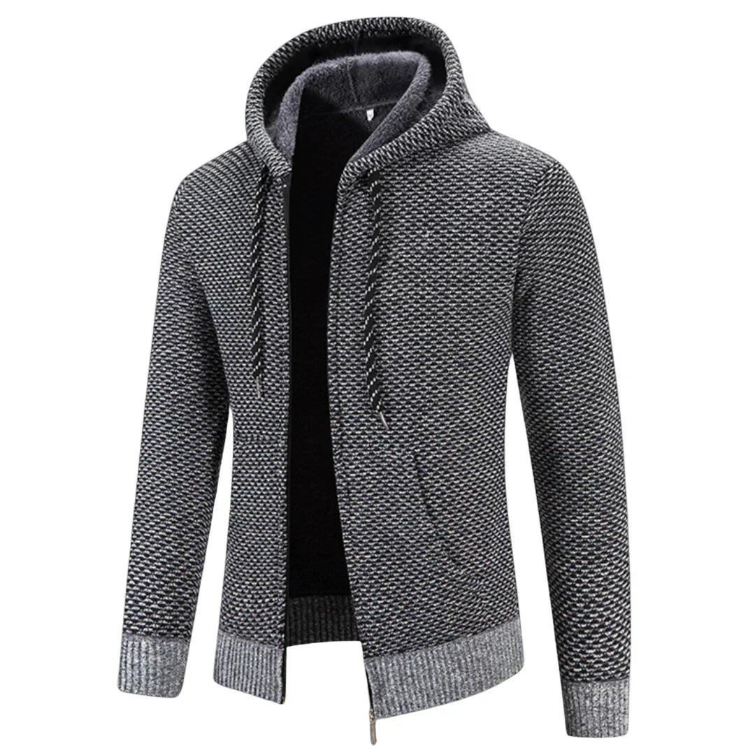 Daan | Hombre Sudadera con Capucha y Cremallera con Forro de Lana