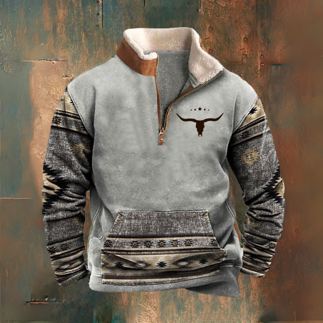Noordkaap | Hombre Chaqueta Polar con Media Cremallera y Cuello Sherpa