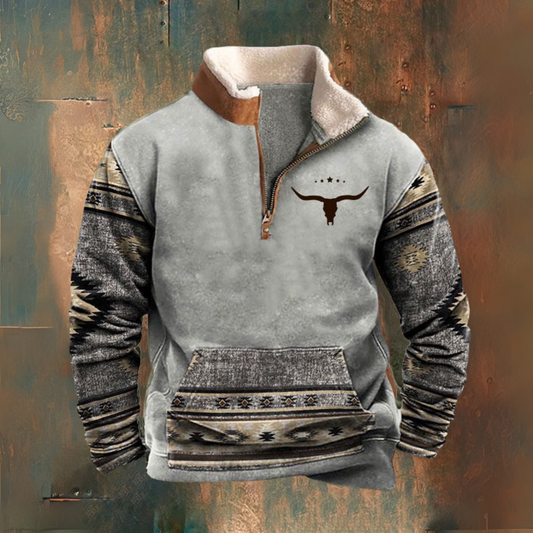 Noordkaap | Hombre Chaqueta Polar con Media Cremallera y Cuello Sherpa