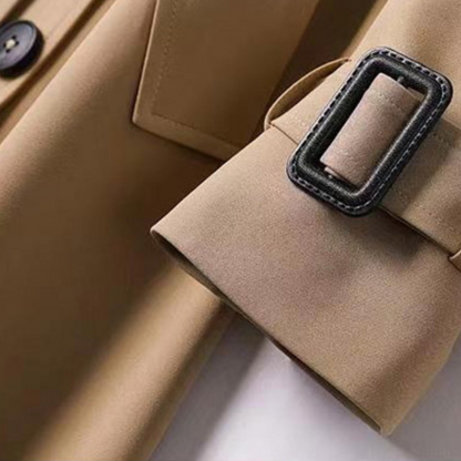 Marja | Mujer Abrigo Trench con Cinturón y Cuello de Solapa