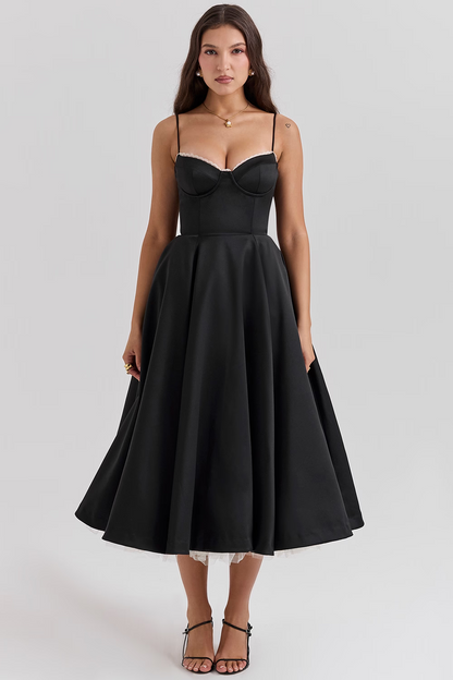 Soof | Mujer Vestido Midi de Tul con Corsé