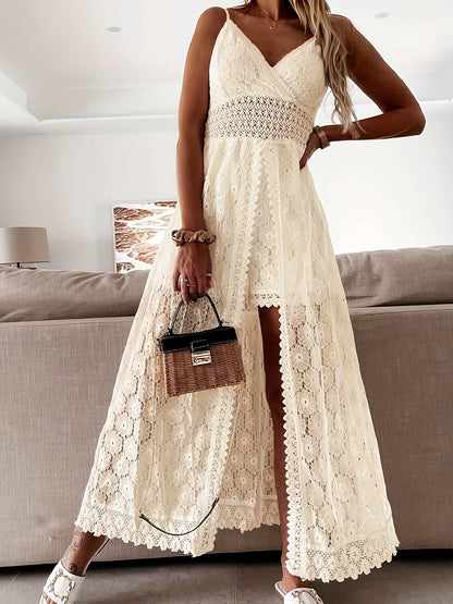 Lisanne | Mujer Vestido Maxi de Encaje con Escote en V