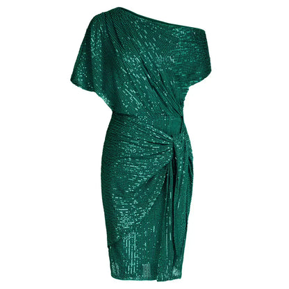 Isabella | Mujer Vestido de Fiesta de Un Hombro con Lazo Lateral