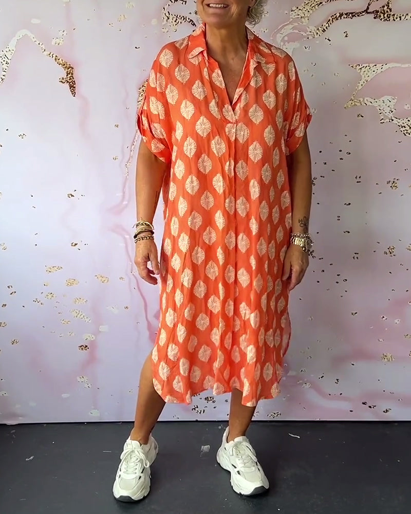 Yentl | Mujer Vestido Largo de Verano con Cuello de Solapa