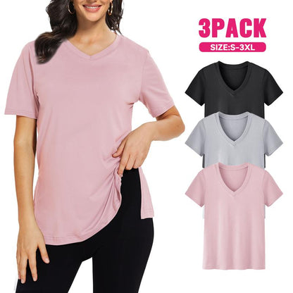 Olivia | Mujer Camiseta de Cuello en V Pack de 3