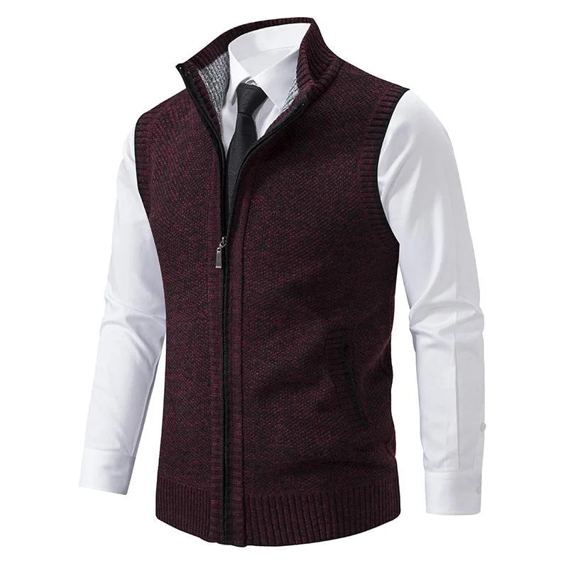 Bremer | Hombre Chaleco Polar Sin Mangas con Cremallera y Bolsillos