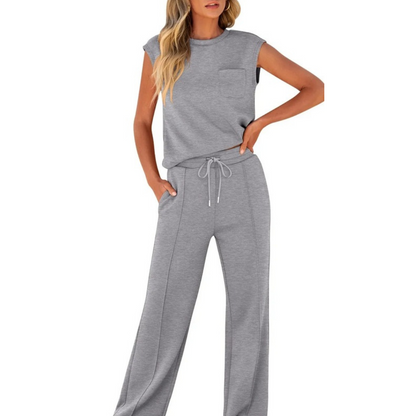 Riley | Mujer Conjunto Lounge con Cintura de Cordón Ajustable
