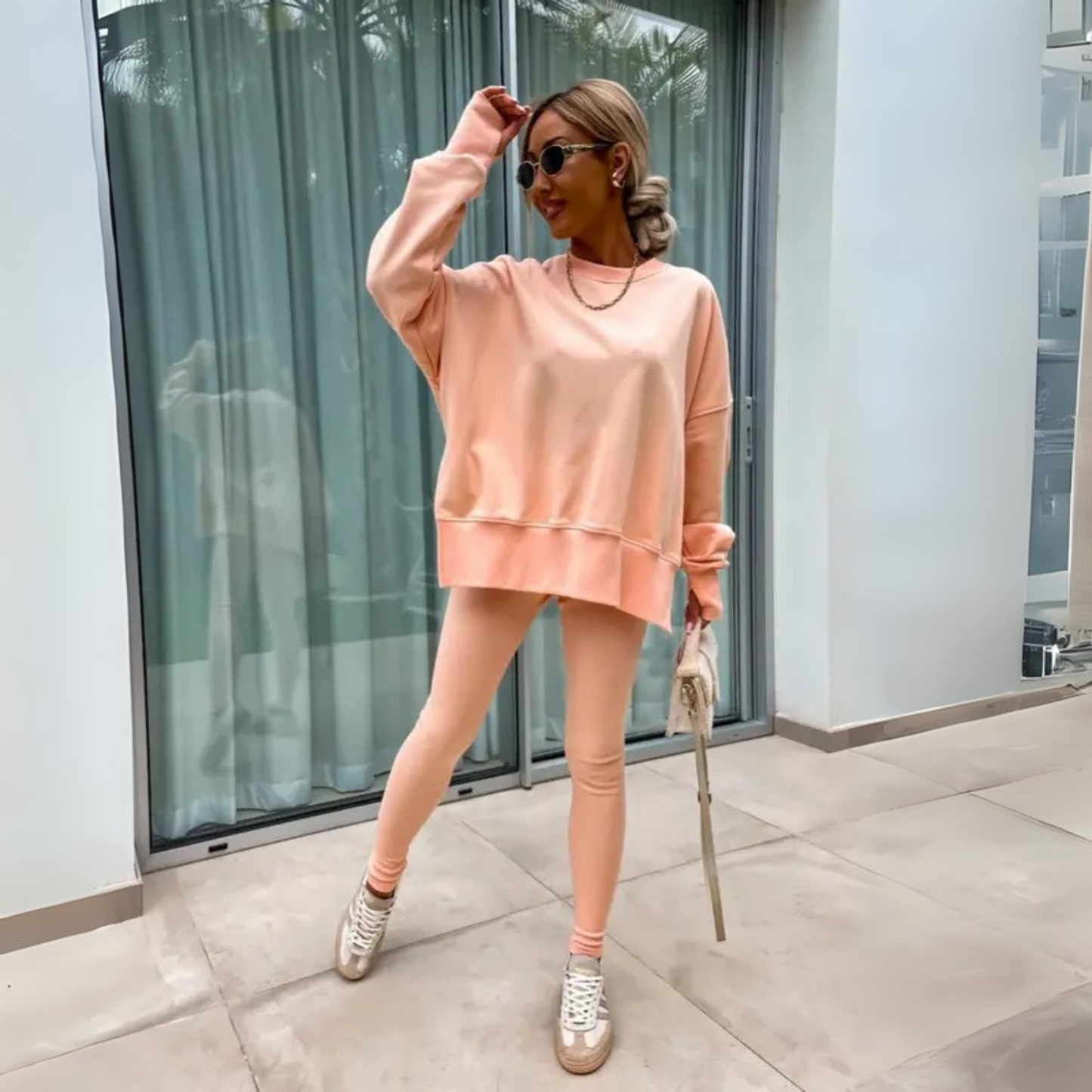 Elara | Mujer Conjunto de Sudadera Amplia y Leggings