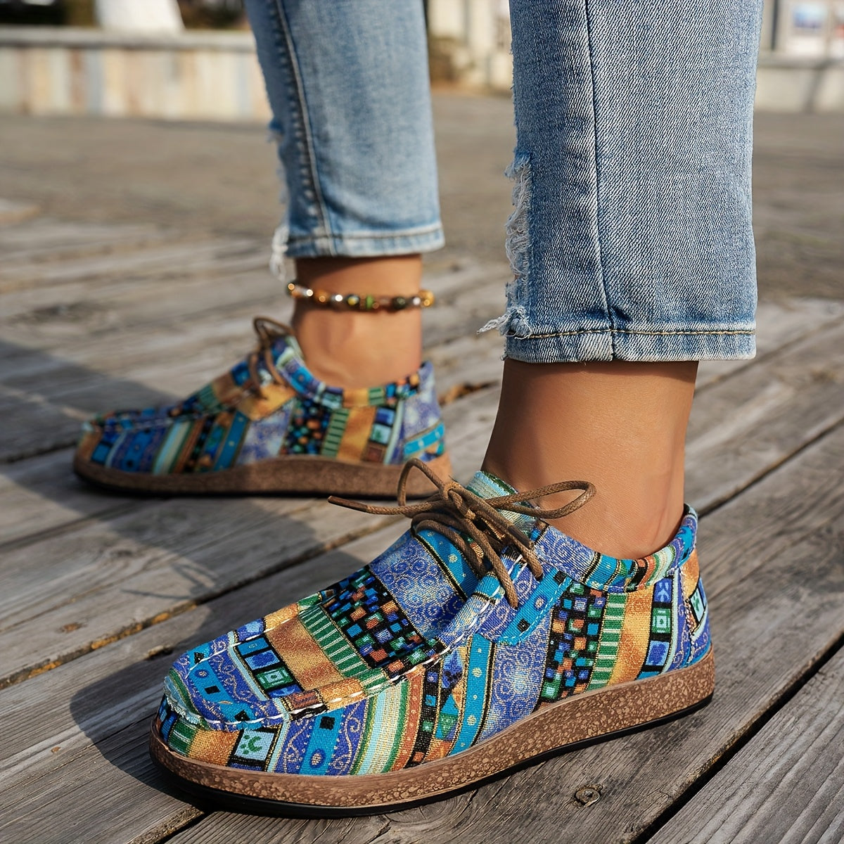 Adeline | Mujer Zapatillas con Estampado Patchwork