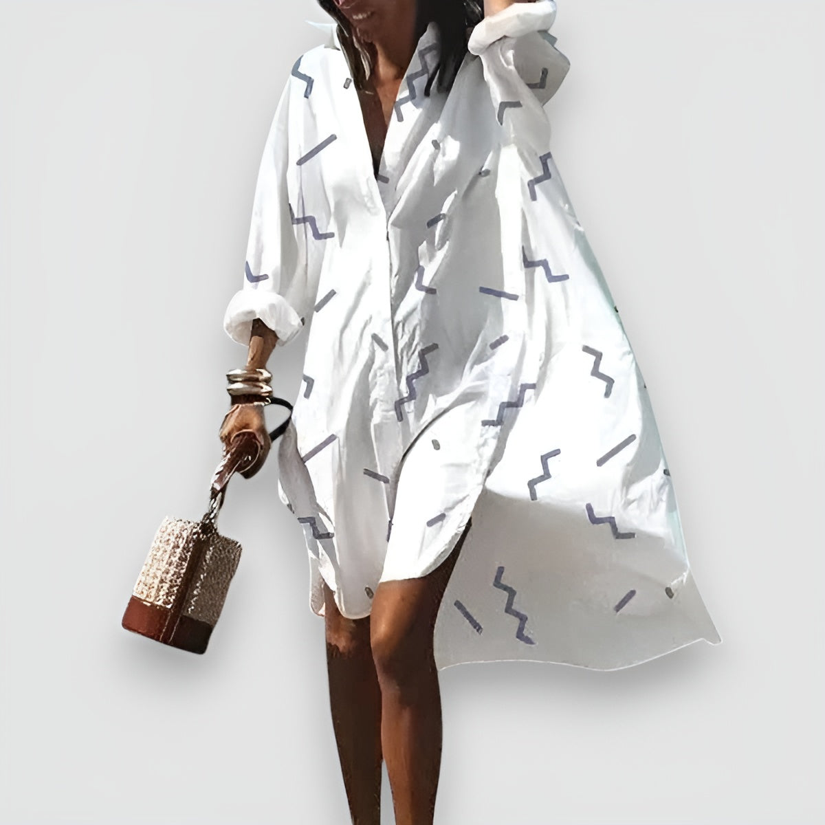 Wibke | Mujer Vestido Camisero Fluido con Botones