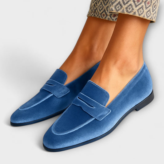 Louise | Mujer Pantuflas de Terciopelo con Suela Plana