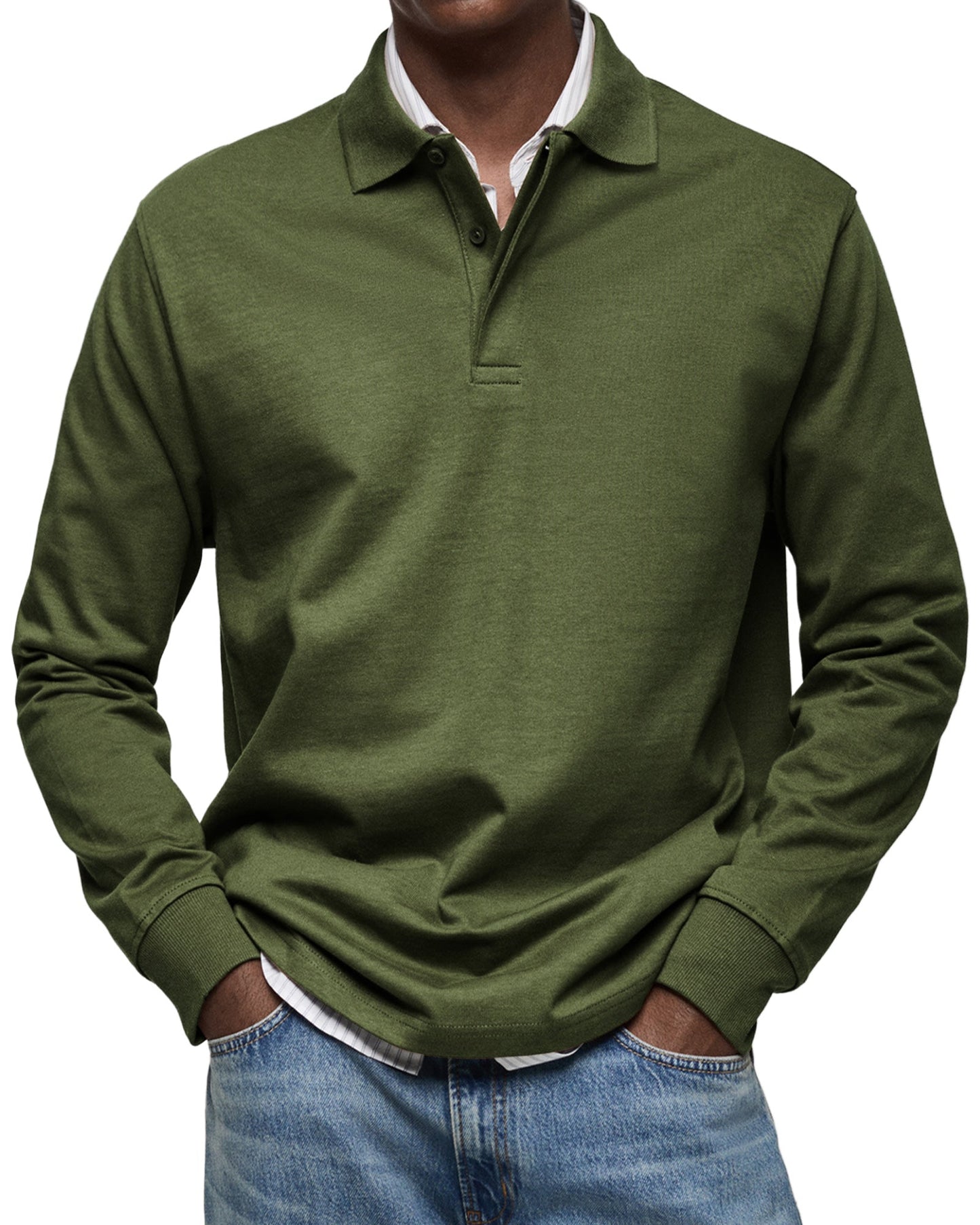 Marcel | Hombre Polo de Manga Larga de Corte Ajustado