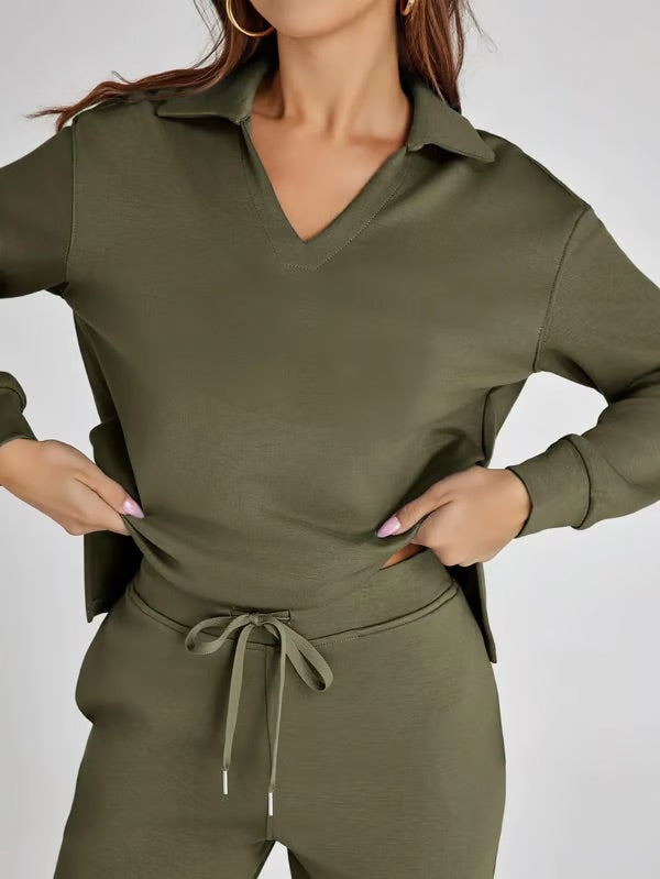 Nova | Mujer Conjunto de Dos Piezas con Camiseta Oversize y Pantalón de Cintura Alta