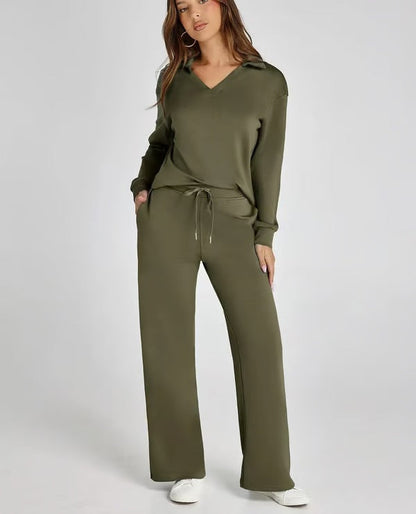 Nova | Mujer Conjunto de Dos Piezas con Camiseta Oversize y Pantalón de Cintura Alta