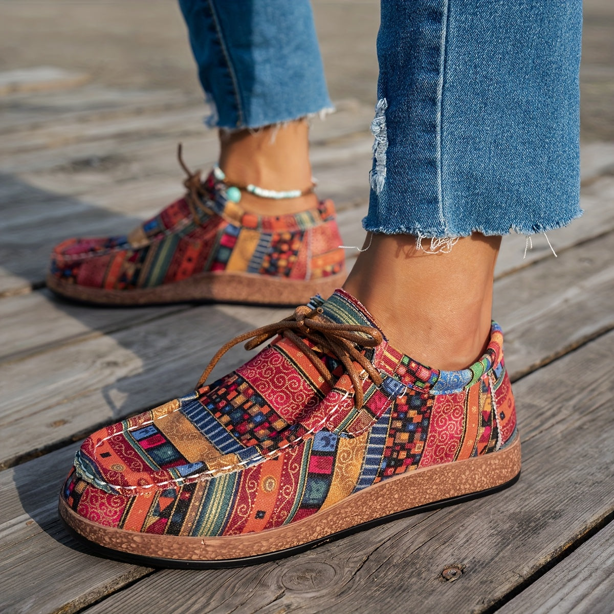 Adeline | Mujer Zapatillas con Estampado Patchwork