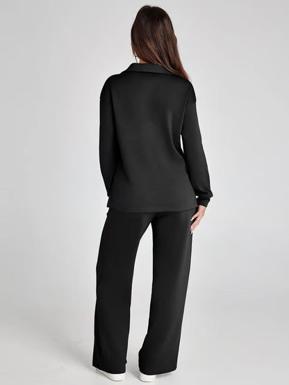 Nova | Mujer Conjunto de Dos Piezas con Camiseta Oversize y Pantalón de Cintura Alta