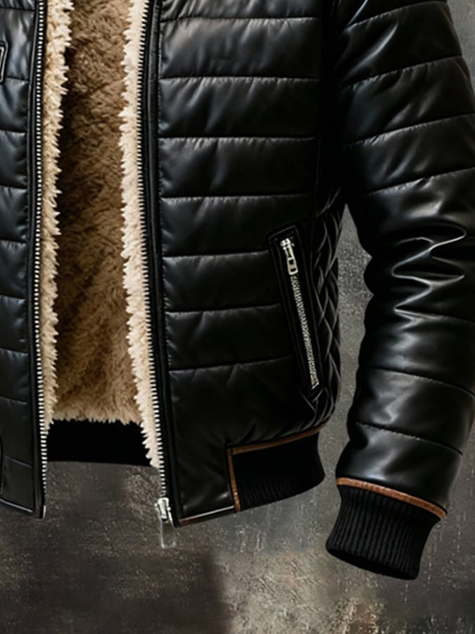 Benjamin | Hombre Chaqueta con Cremallera, Cuello Alto y Forro