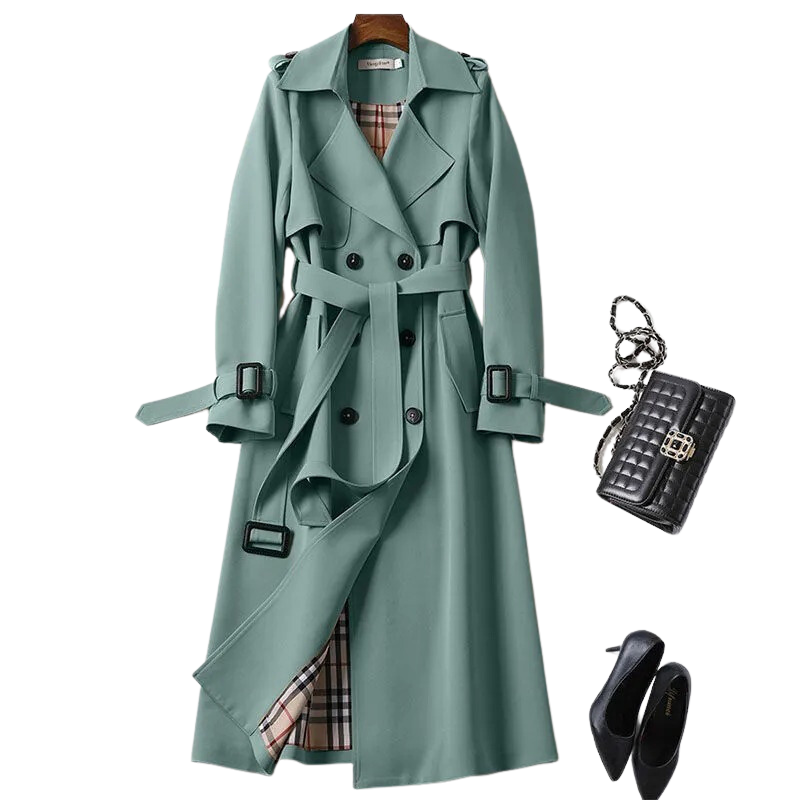 Evelyn | Mujer Gabardina Trench Clásica con Cinturón