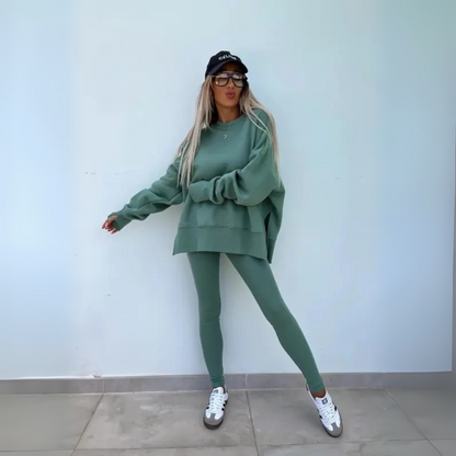 Elara | Mujer Conjunto de Sudadera Amplia y Leggings