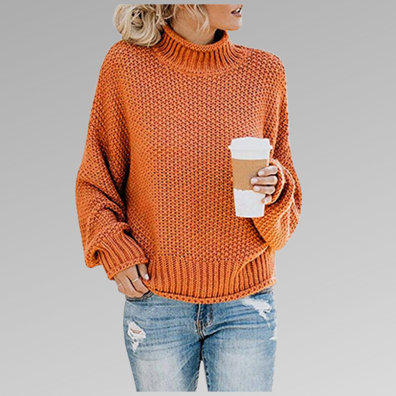 Braelyn | Mujer Suéter de Punto de Cuello Alto Minimalista