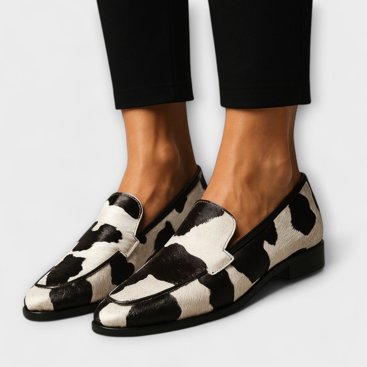 Margot | Mujer Mocasines de Tacón en Punta con Estampado