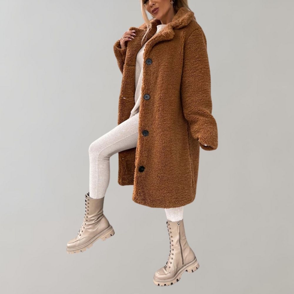 Aurora | Mujer Chaqueta Teddy Larga de Invierno