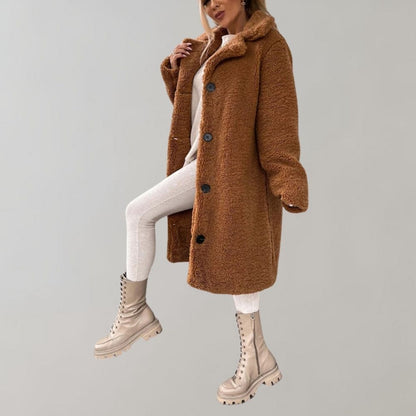 Aurora | Mujer Chaqueta Teddy Larga de Invierno