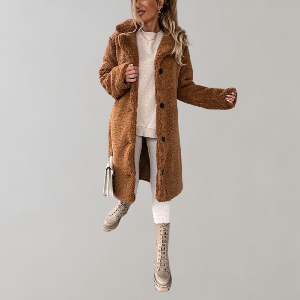 Aurora | Mujer Chaqueta Teddy Larga de Invierno