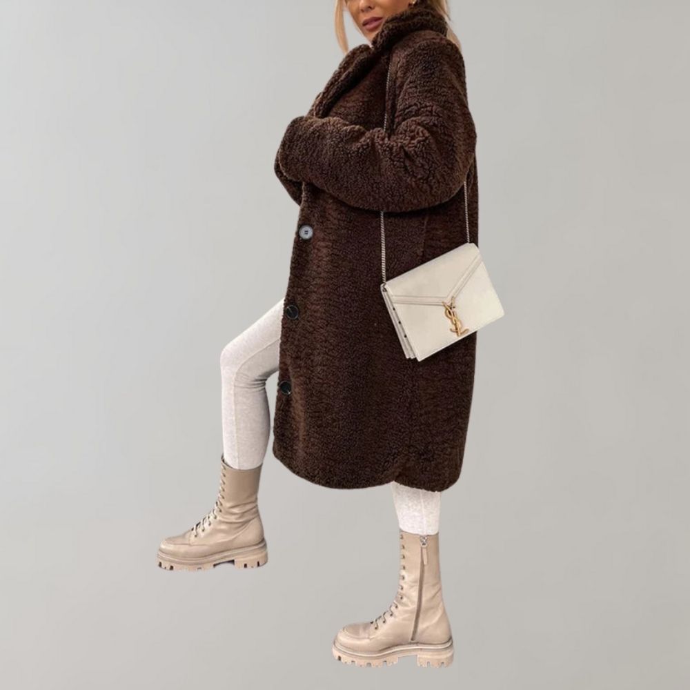 Aurora | Mujer Chaqueta Teddy Larga de Invierno