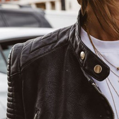 Alessia | Mujer Chaqueta Biker Ajustada con Cremallera