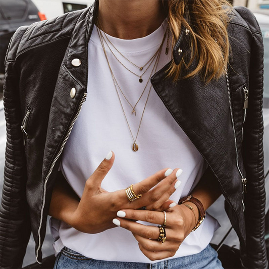 Alessia | Mujer Chaqueta Biker Ajustada con Cremallera