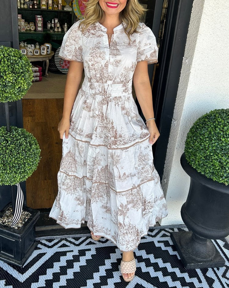 Savannah | Mujer Vestido Maxi en Capas Romántico