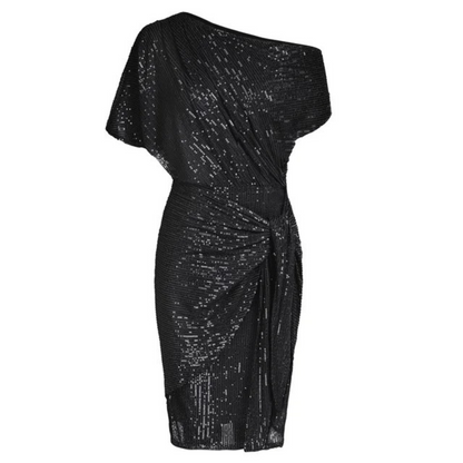 Isabella | Mujer Vestido de Fiesta de Un Hombro con Lazo Lateral