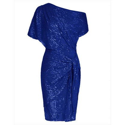 Isabella | Mujer Vestido de Fiesta de Un Hombro con Lazo Lateral