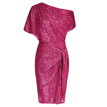 Isabella | Mujer Vestido de Fiesta de Un Hombro con Lazo Lateral