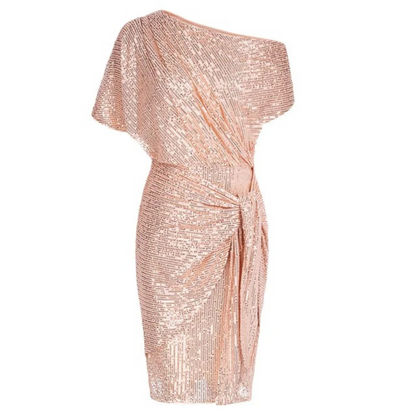 Isabella | Mujer Vestido de Fiesta de Un Hombro con Lazo Lateral