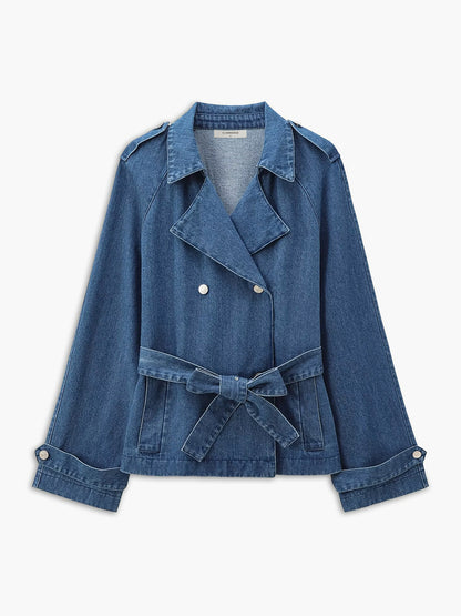 Daphne | Mujer Chaqueta de Denim Entallada con Cinturón