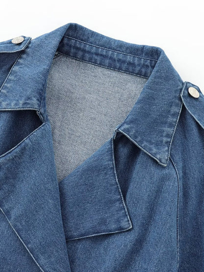 Daphne | Mujer Chaqueta de Denim Entallada con Cinturón