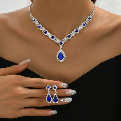 Gwenelivra | Mujer Conjunto de Collar y Pendientes con Zirconia