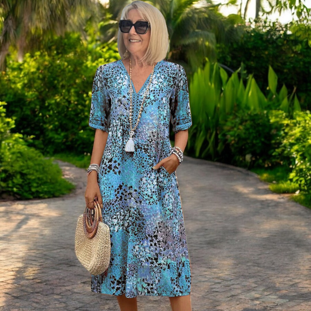 Isla | Mujer Vestido Primaveral Fluido y Colorido