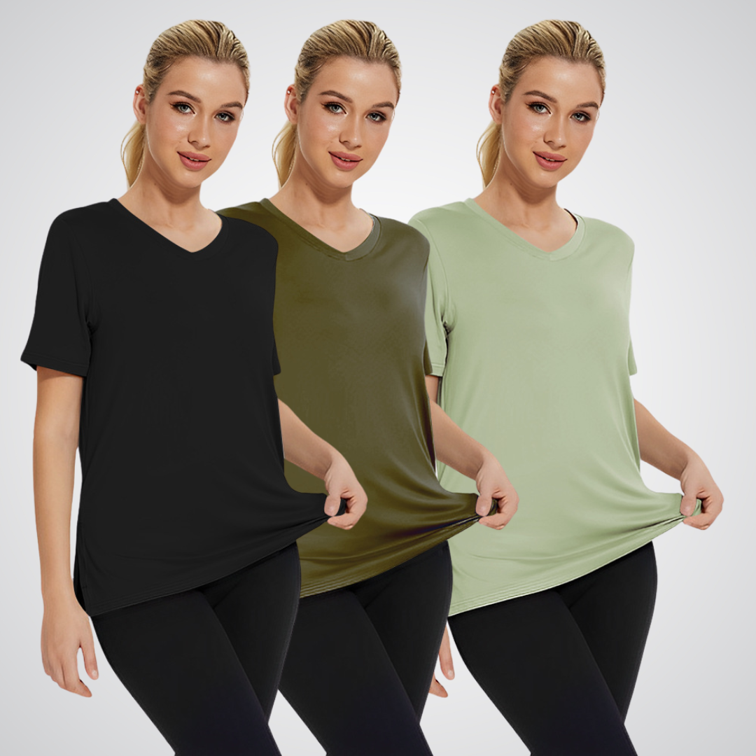Olivia | Mujer Camiseta de Cuello en V Pack de 3
