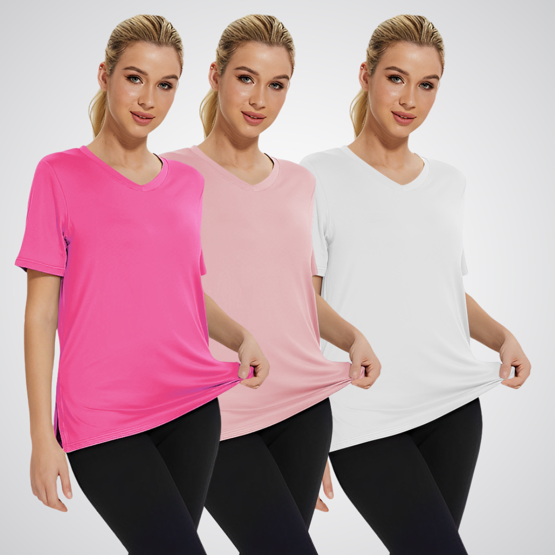 Olivia | Mujer Camiseta de Cuello en V Pack de 3