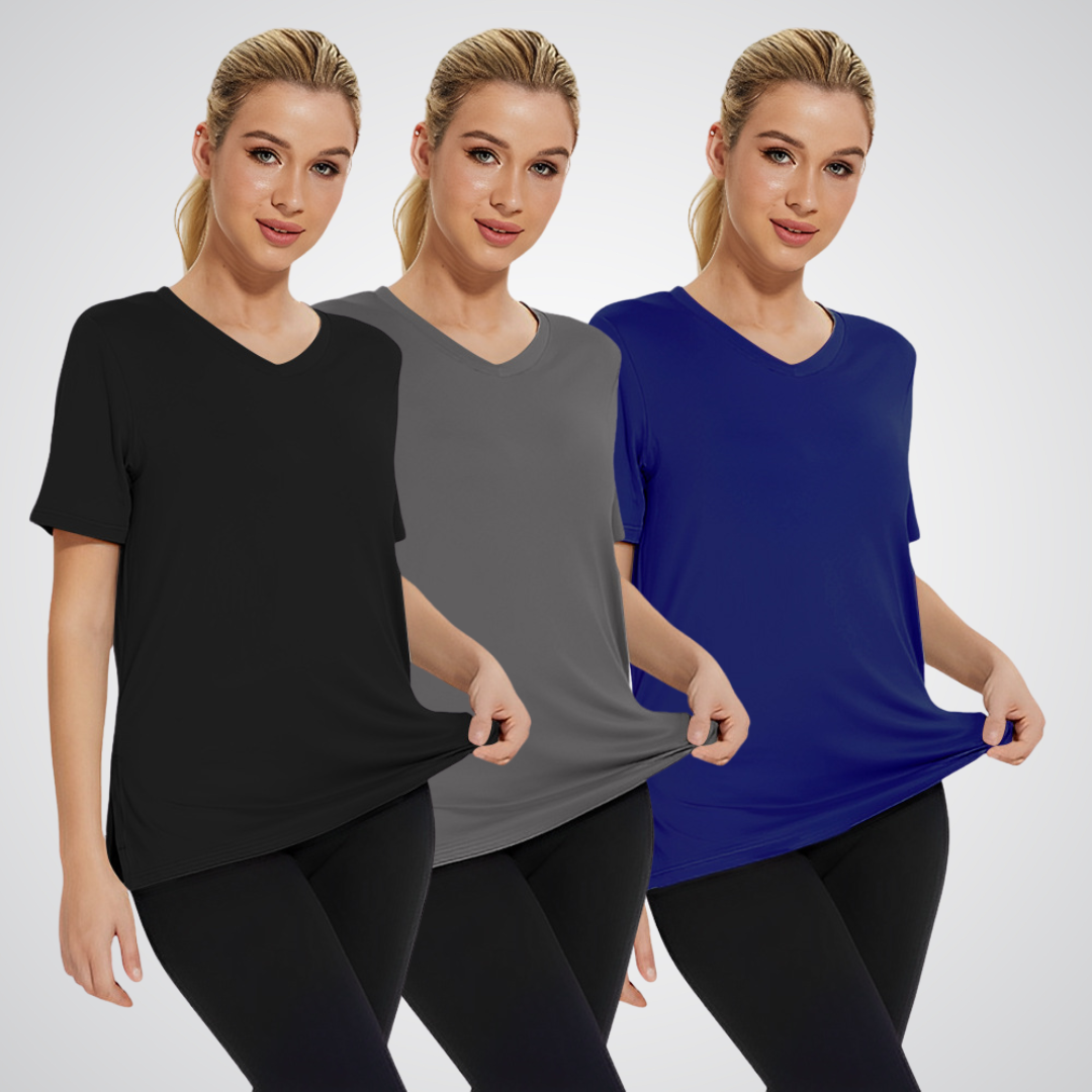 Olivia | Mujer Camiseta de Cuello en V Pack de 3