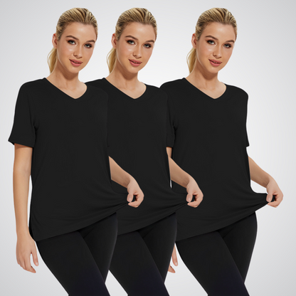 Olivia | Mujer Camiseta de Cuello en V Pack de 3